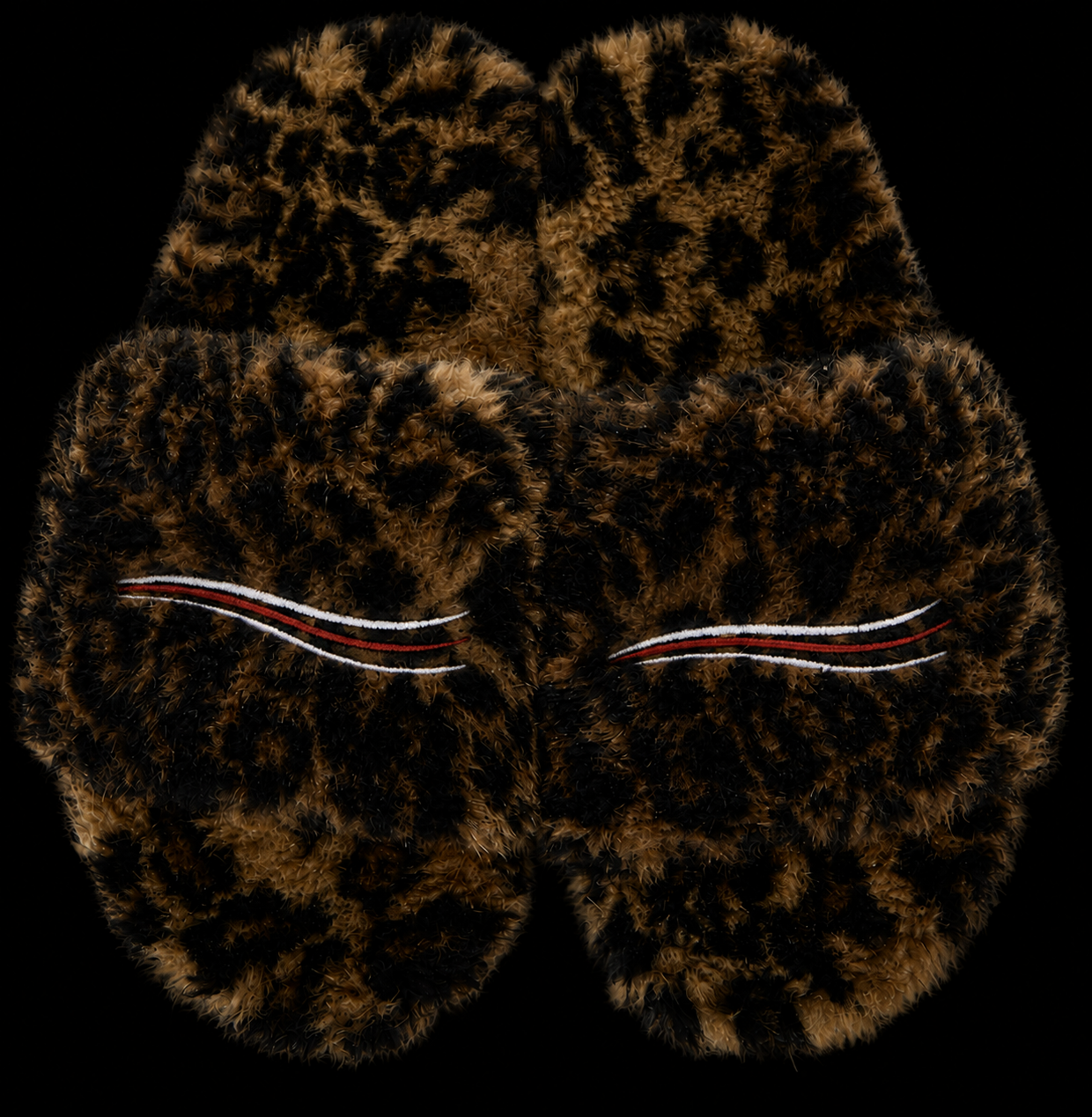 Leopard Print Fur Slides